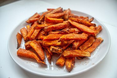 Sweet potato fries from a hot air fryer (sweet)