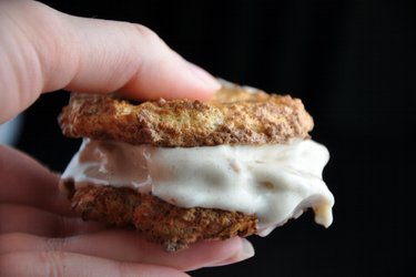 Almond-Coconut Cookies Filled with Banana Ice Cream (Gluten-free)