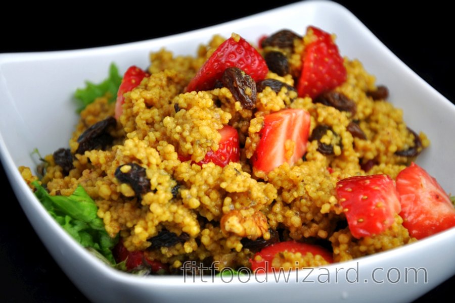 Sweet couscous salad with strawberries | fitfoodwizard.com