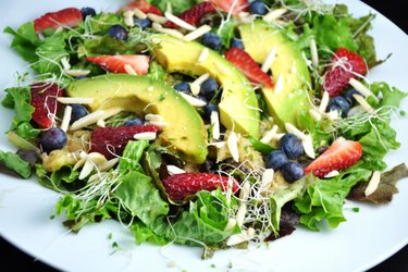 Healthy Vegetable-Fruit Salad with Orange-Honey Dressing