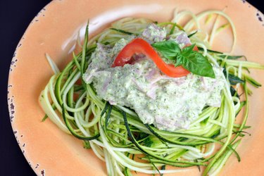 Zucchini Noodles with Broccoli-Peanut Sauce