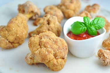 Baked cauliflower in a batter