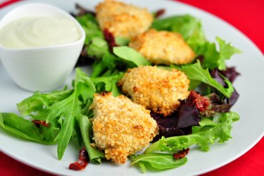 Simple baked chicken nuggets in yogurt crust