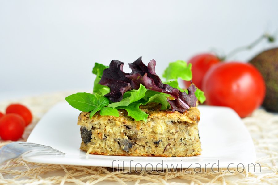 Baked millet with mushrooms and sardines
