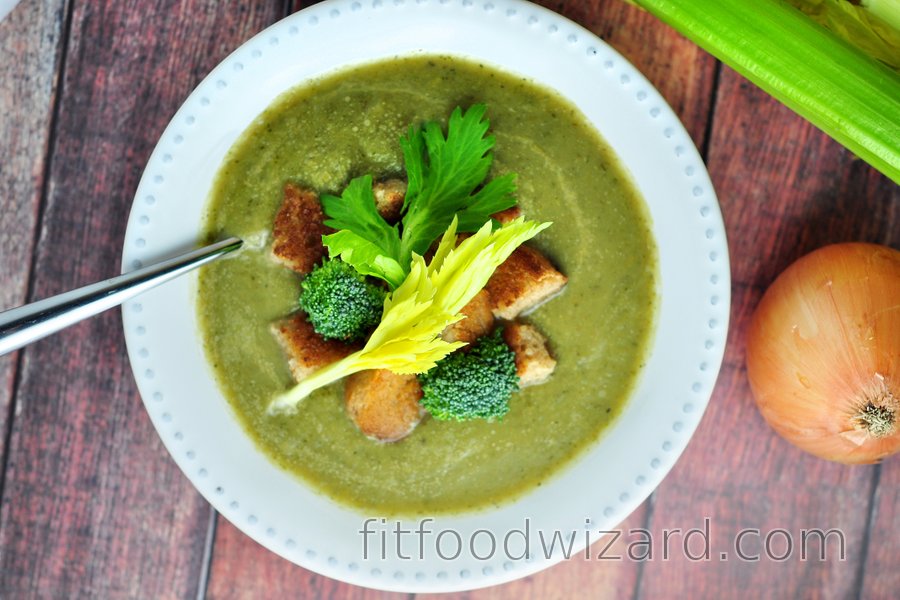 Simple celery and broccoli soup