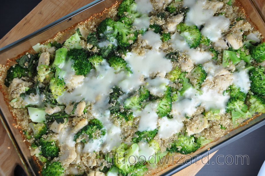 Baked Quinoa with Broccoli and Chicken