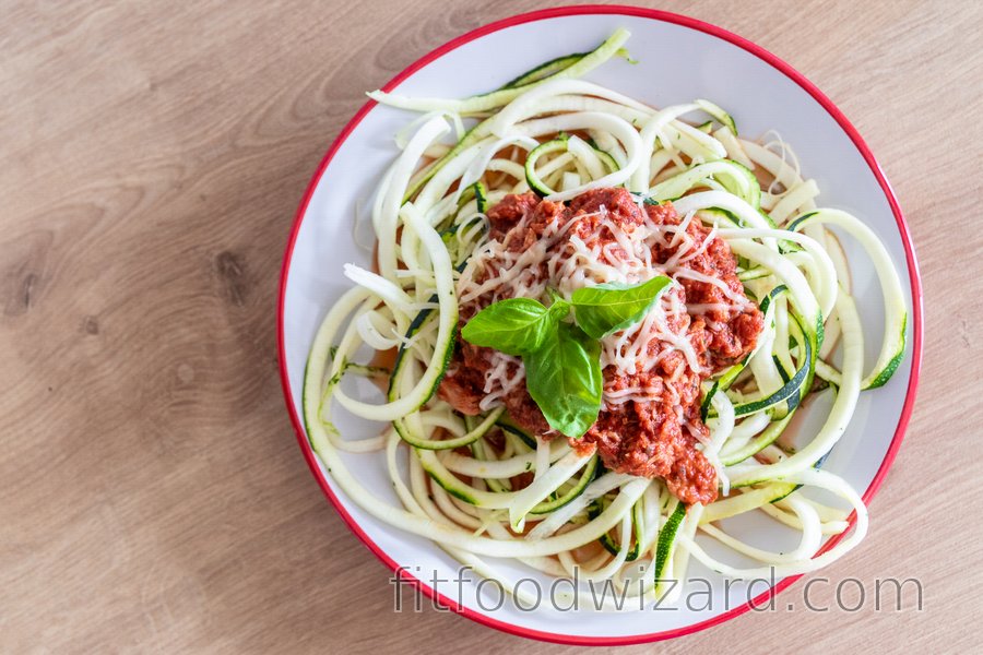 Skinny Zucchini "Spaghetti" with Tuna Sauce
