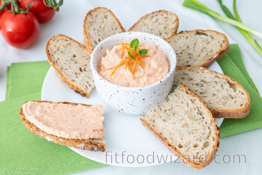 Homemade carrot tofu spread | fitfoodwizard.com