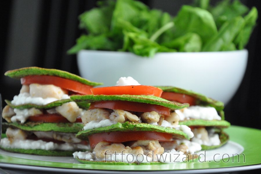 Spinach Pancakes with Chicken