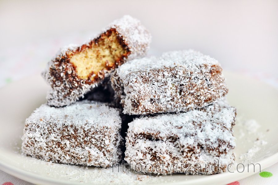Fit coconut lamingtons