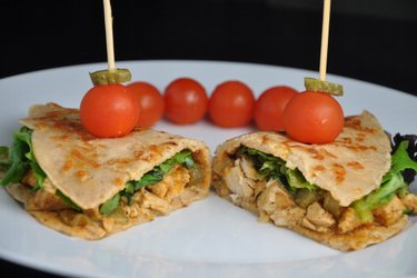 Healthy Chicken Stroganoff in Homemade Whole-Wheat Cheese Tortillas