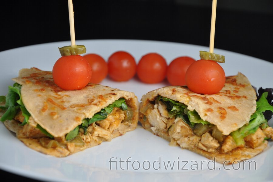 Healthy Chicken Stroganoff in Homemade Whole-Wheat Cheese Tortillas