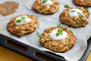 Zucchini fritters with feta cheese