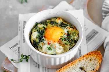Baked Spinach, Feta, and Eggs Ramekins