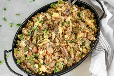 Delicious Mushroom Quinoa with Scrambled Eggs